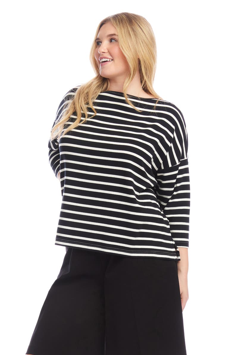 Karen Kane Stripe Boat Neck Top, Alternate, color, 