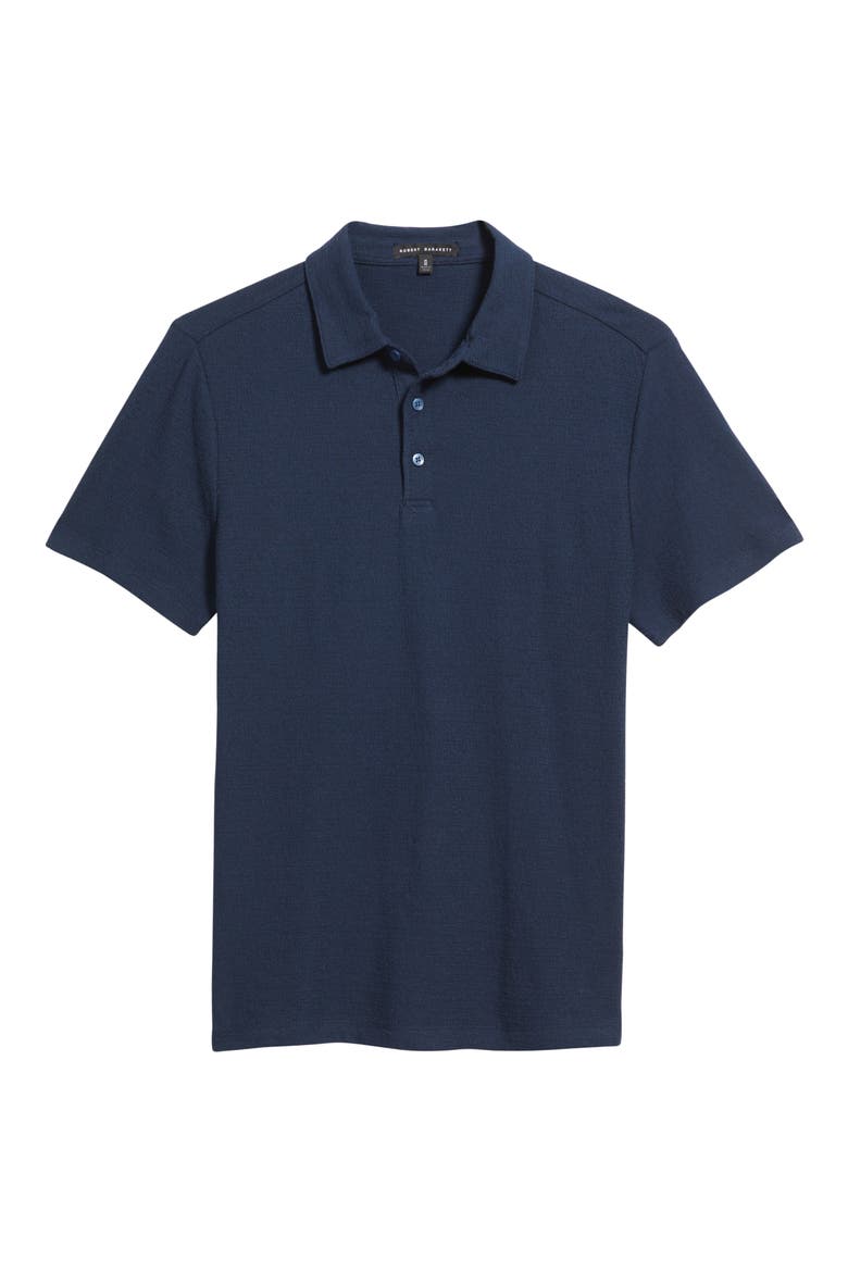 Newman Textured Cotton Blend Polo, Alternate, color, BLUE NIGHT