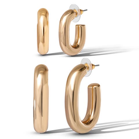Gold-Tone Hoop Earring Set