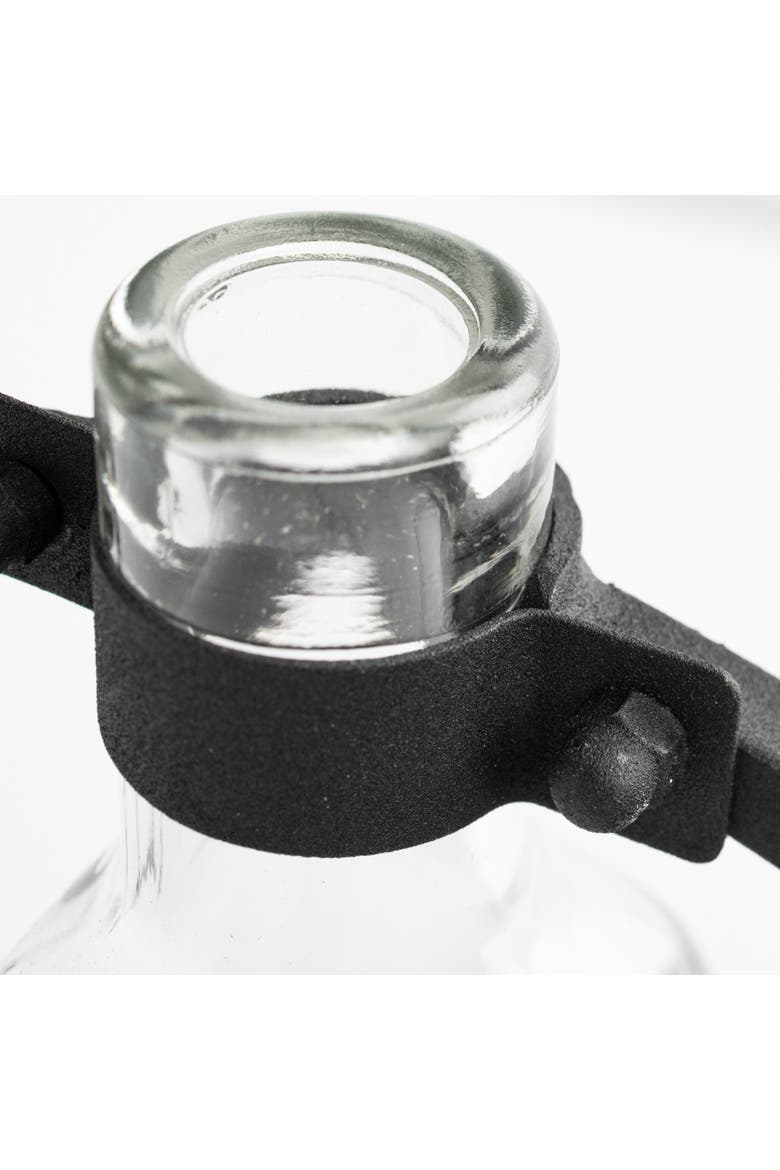 Monica Metal Glass Bottle Vase, Alternate, color, Black