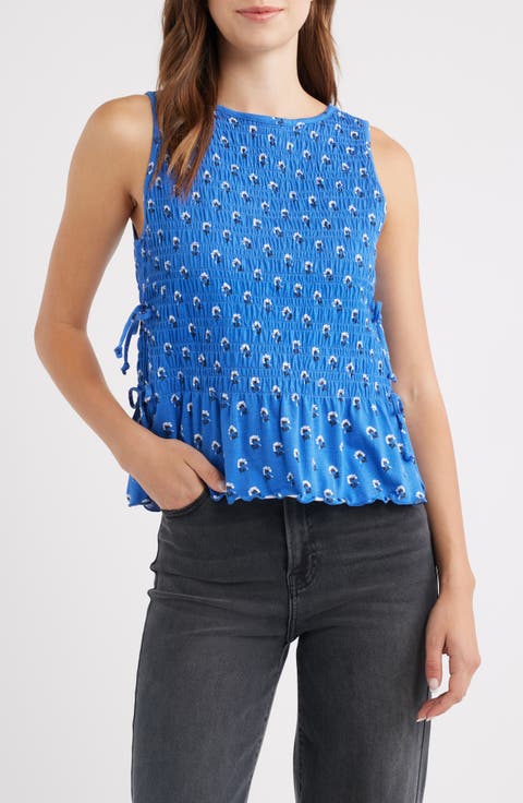 Side Tie Smocked Tank