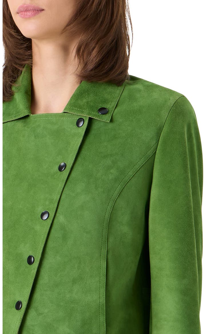 Asymmetric Crop Suede Jacket, Alternate, color, GREEN