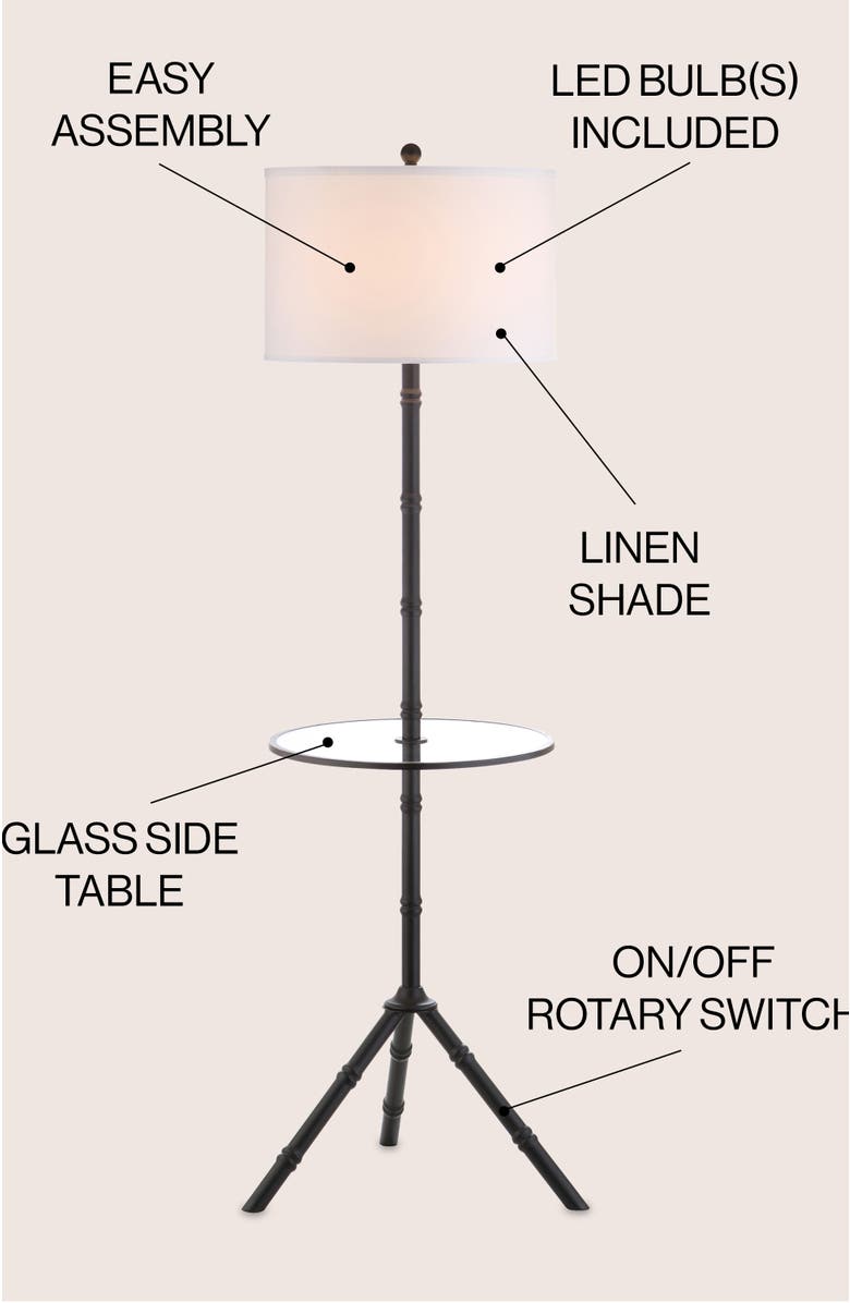 JONATHAN Y Hall 62" Metal LED End Table Floor Lamp, Alternate, color, Oil Rubbed Bronze