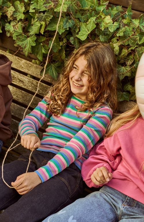 The New Kids' Piper Stripe Long Sleeve Top In Multi