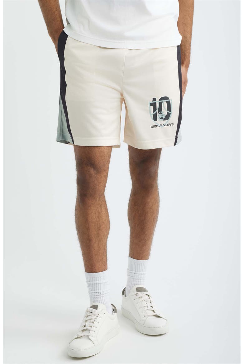 Santo Shield Soccer Roma Mesh Shorts - Twitch Edition, Main, color, CREAM