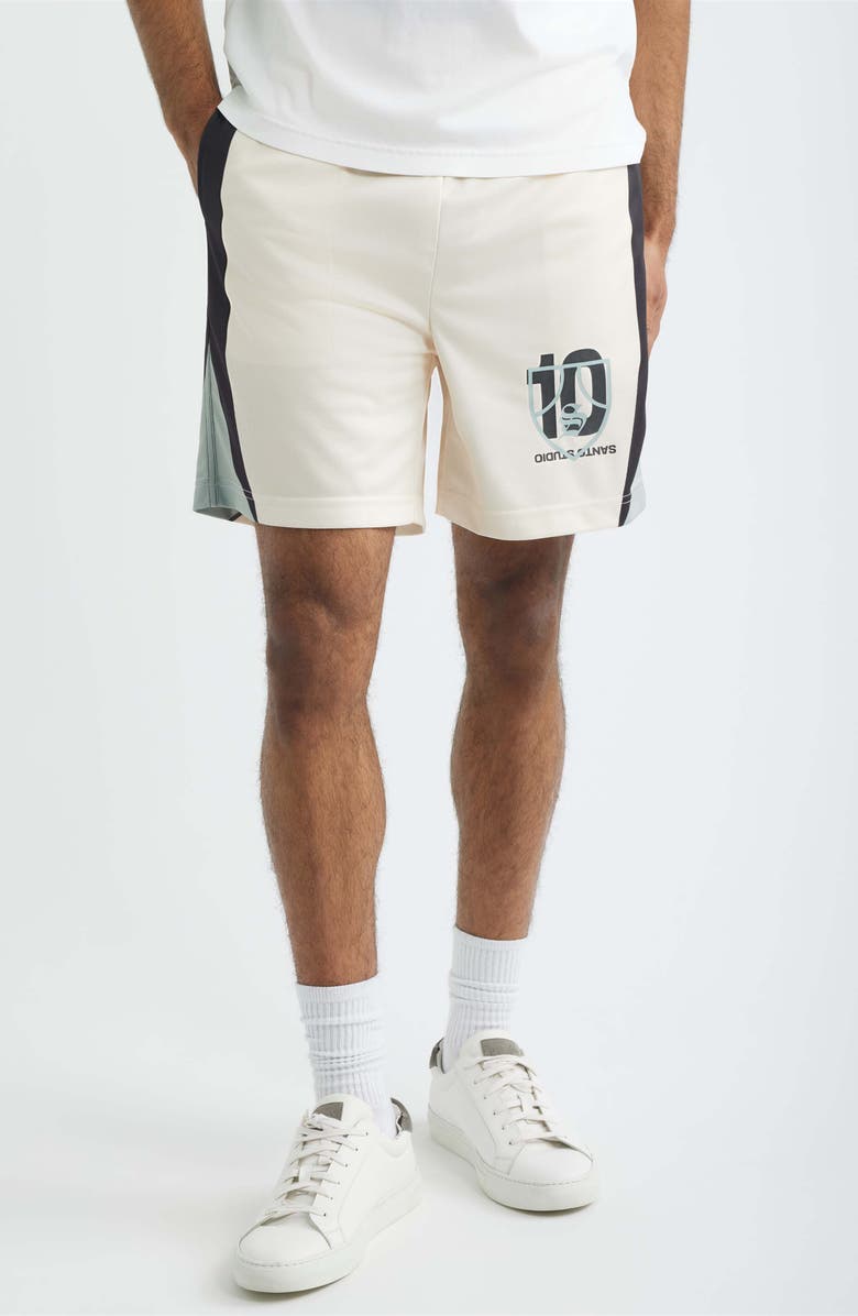 SANTO STUDIO Santo Shield Soccer Roma Mesh Shorts - Twitch Edition, Main, color, Cream