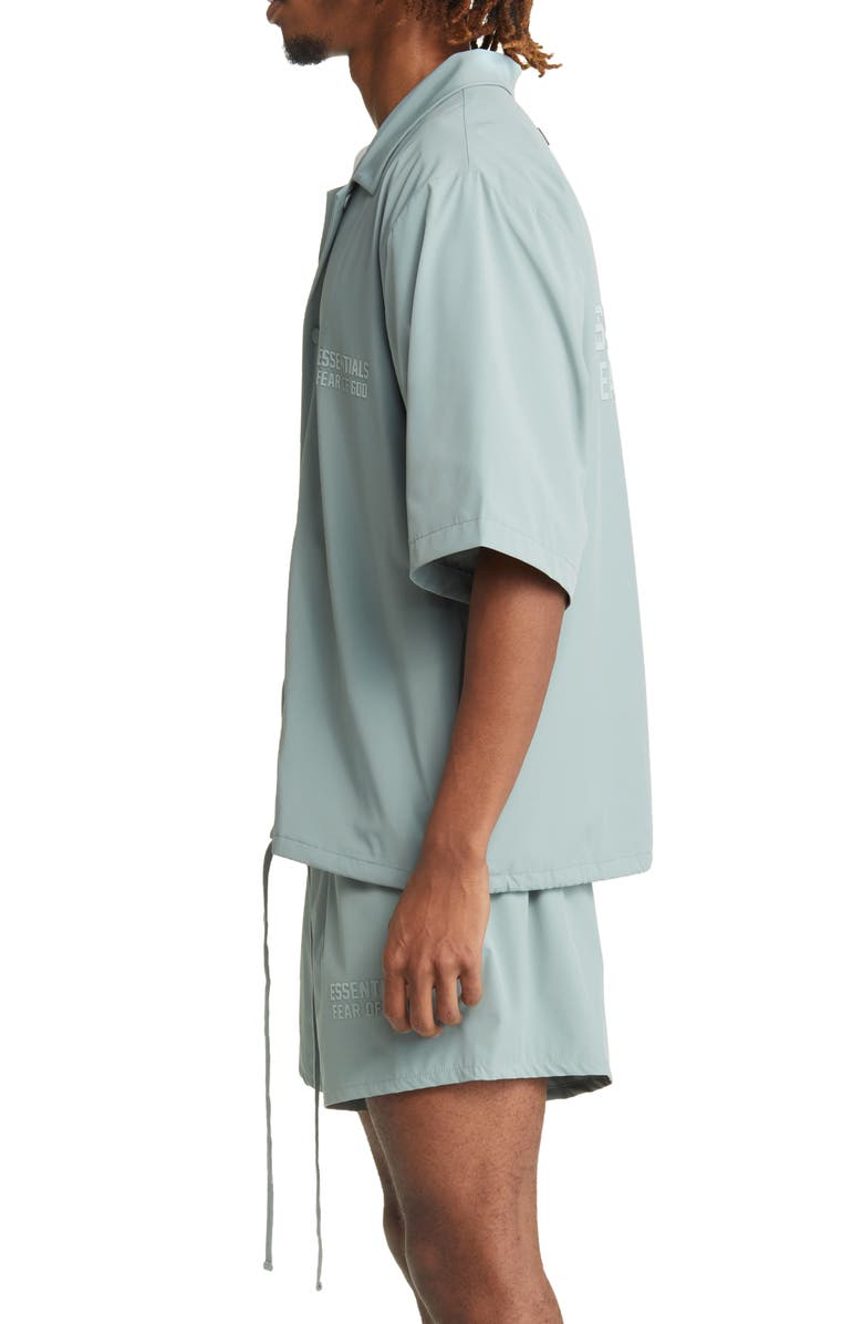 Fear of God Essentials Stretch Nylon Snap-Up Shirt, Alternate, color, 