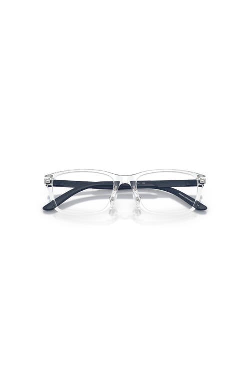Emporio Armani 49mm Rectangle Optical Glasses In Metallic
