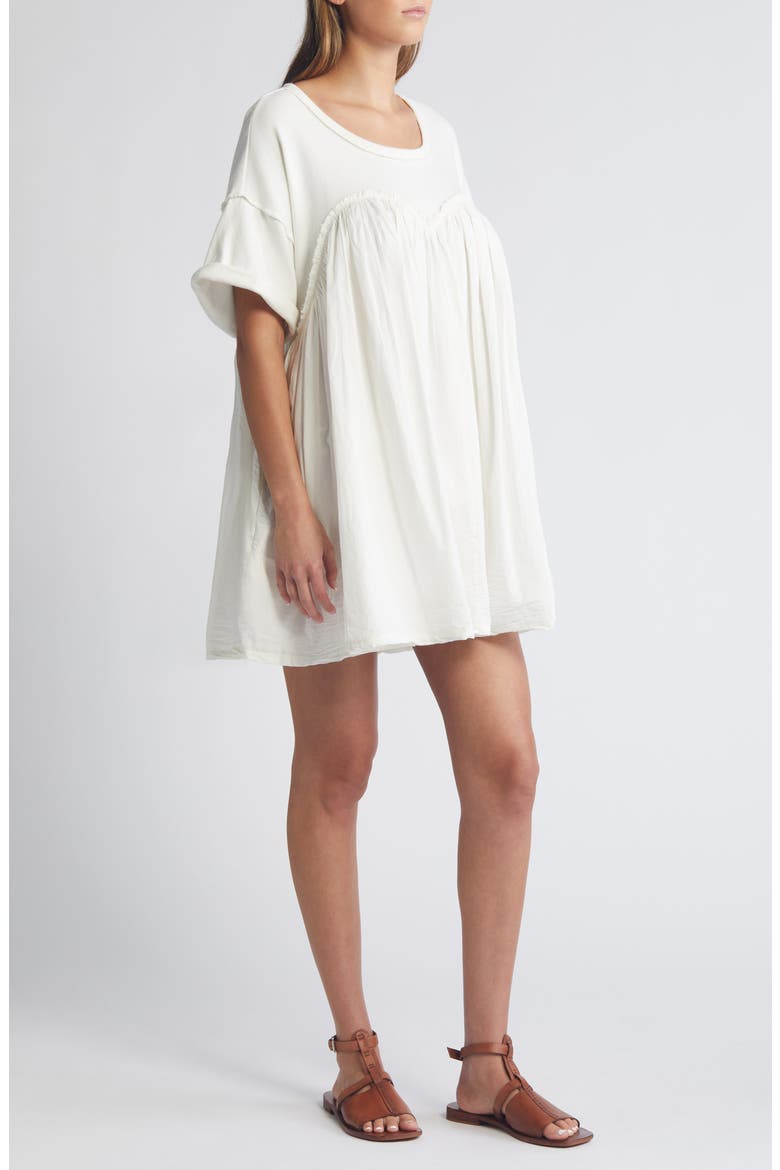 Catalina Mixed Media Minidress, Alternate, color, IVORY