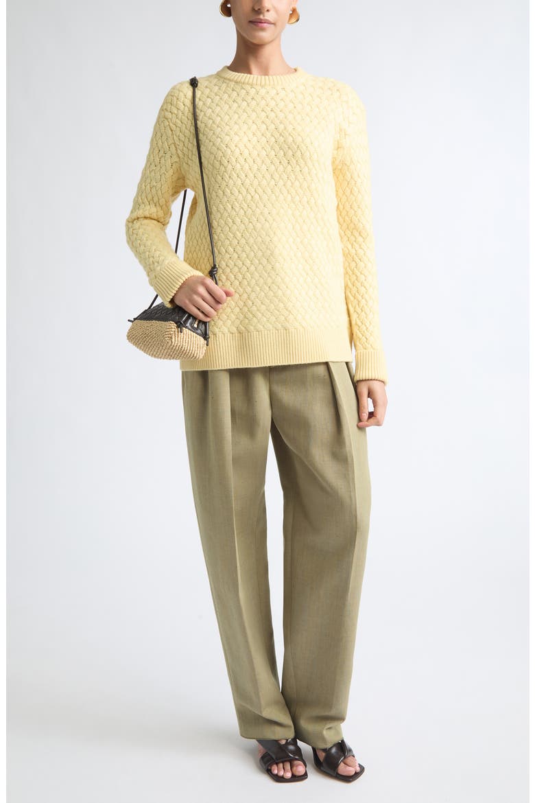 Wool & Linen Blend Pants, Main, color, GREEN MELANGE
