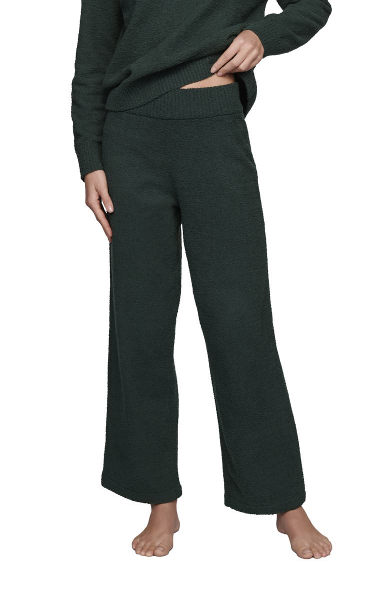 Eberjey Wide Leg Bouclè Pants, Main, color, Pine