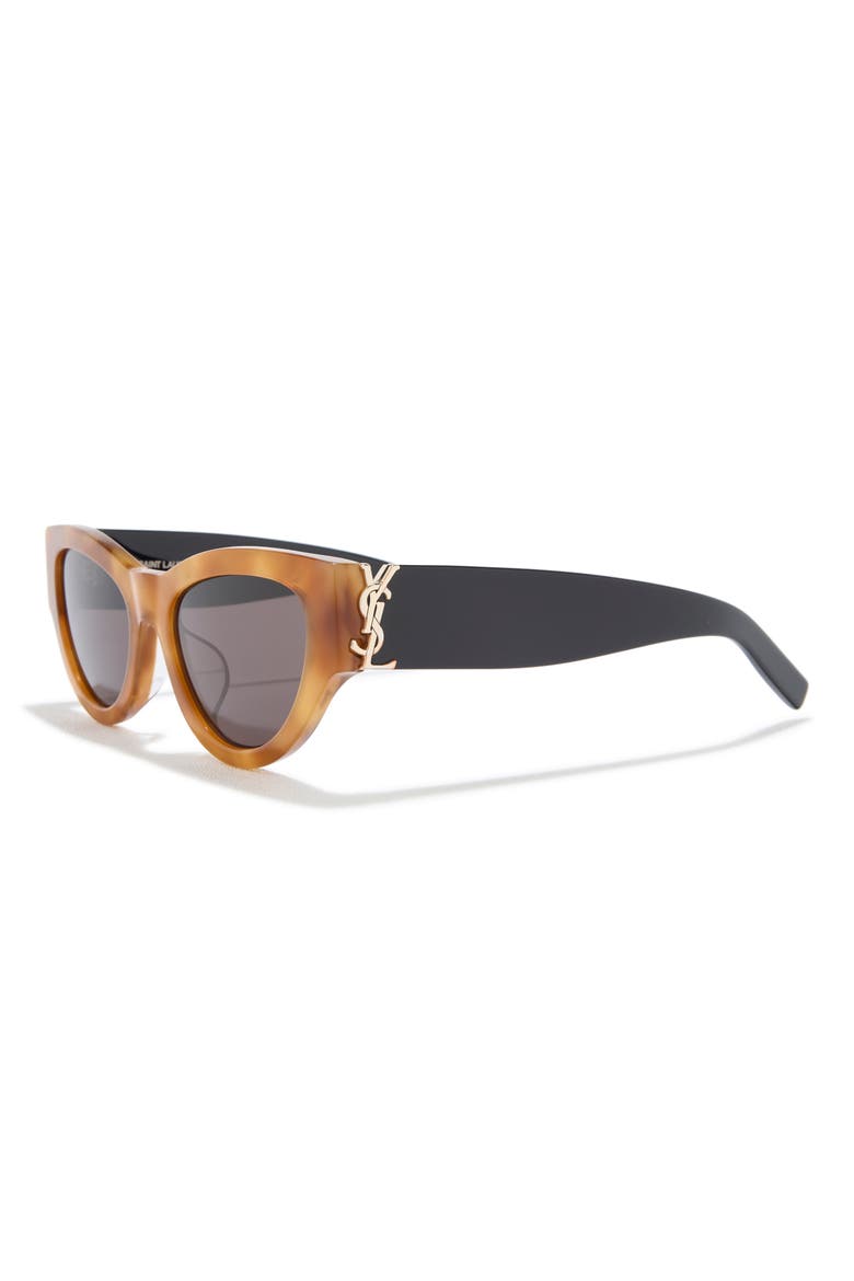 53mm Cat Eye Sunglasses, Alternate, color, HAVANA BLACK BLACK