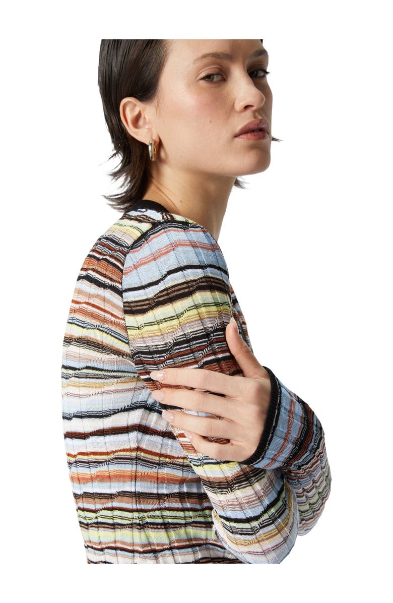 Missoni Striped Cotton And Viscose Ribbed Cardigan With Contrasting Trim, Alternate, color, 