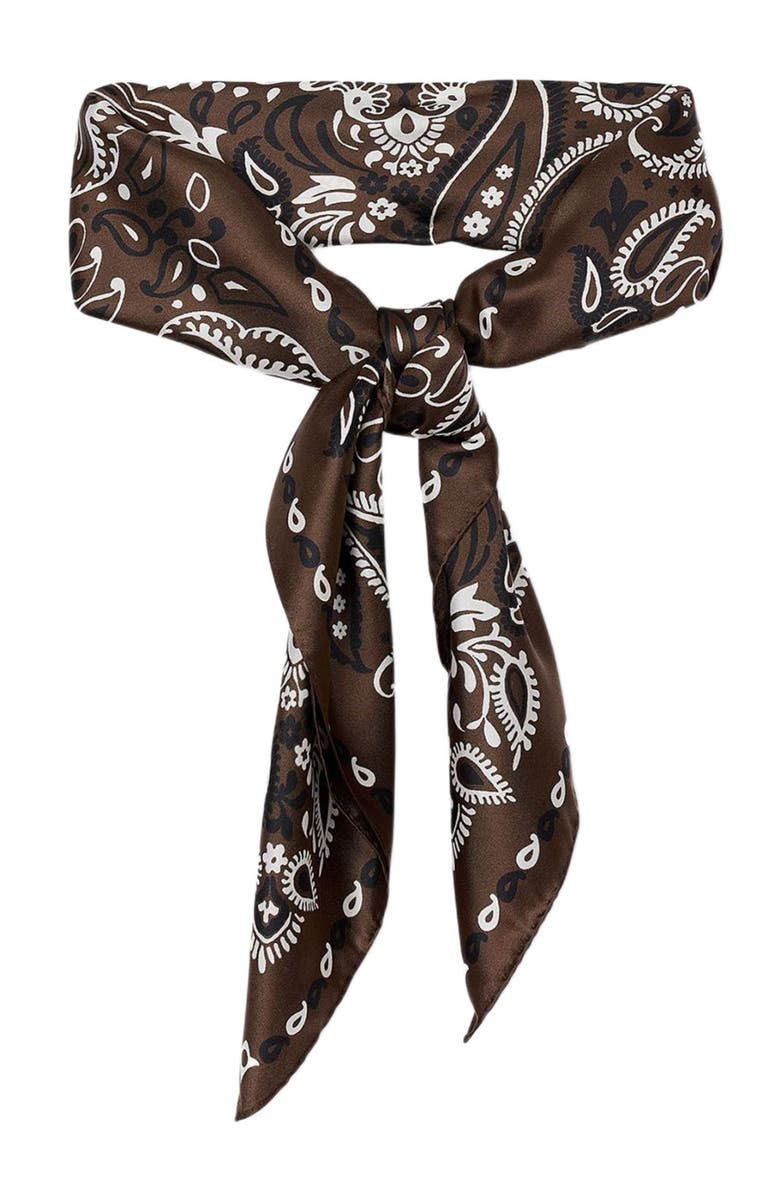 SANDRO Silk bandana print scarf, Main, color,