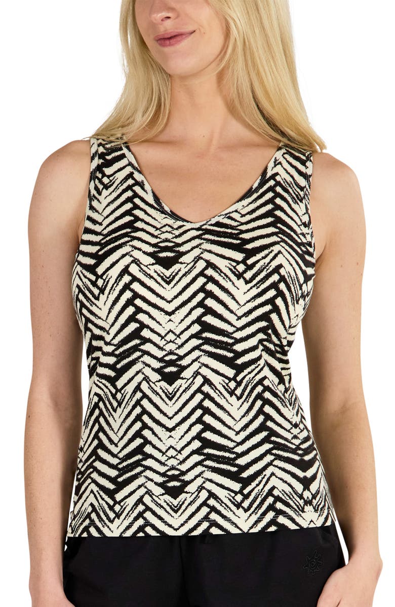 UV Skinz Everyday Shelf Bra Tank, Main, color, Palm Chevron