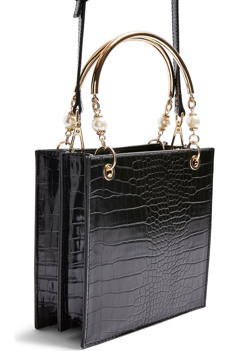 Topshop Ariel Faux Leather Tote, Alternate, color,