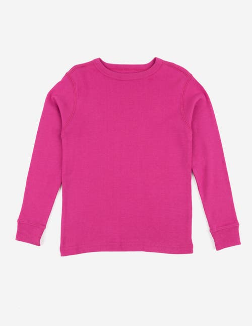Leveret Kids Long Sleeve T-shirt, 100% Cotton, Solid Colors In Pink