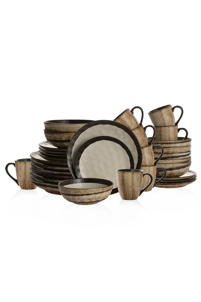 Lucy Porcelain 32-Piece Dinnerware Set, Main, color, Beige