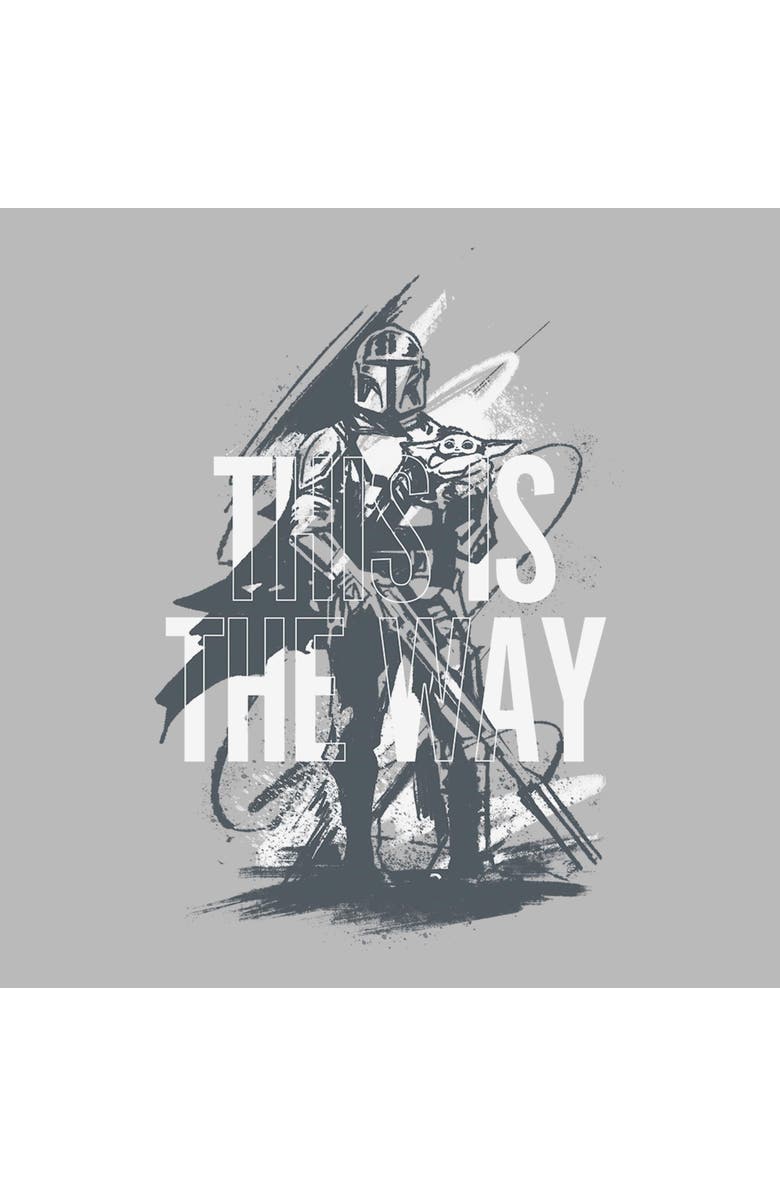 Star Wars: The Mandalorian and Grogu Men's Star Wars The Mandalorian and Grogu This Is the Way Painting  Graphic T-Shirt, Alternate, color, Ice Grey