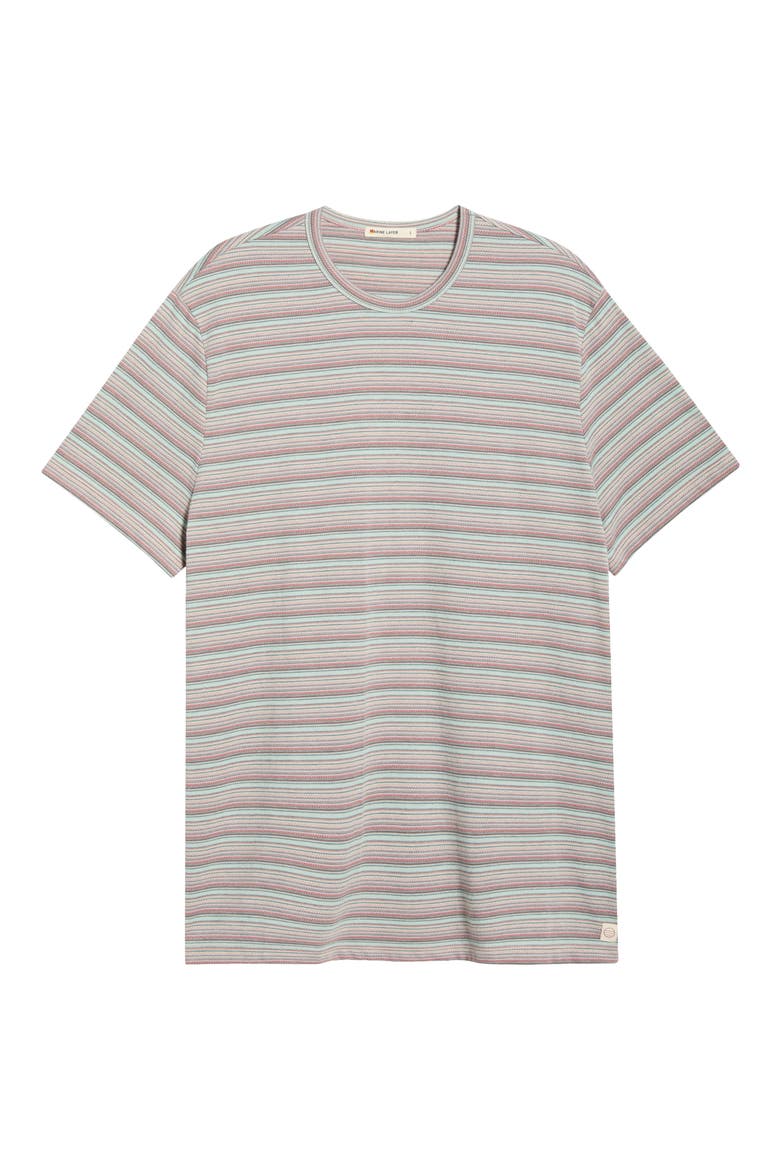 Signature Jacquard Stripe T-Shirt, Alternate, color, PINK/ AQUA MULTI
