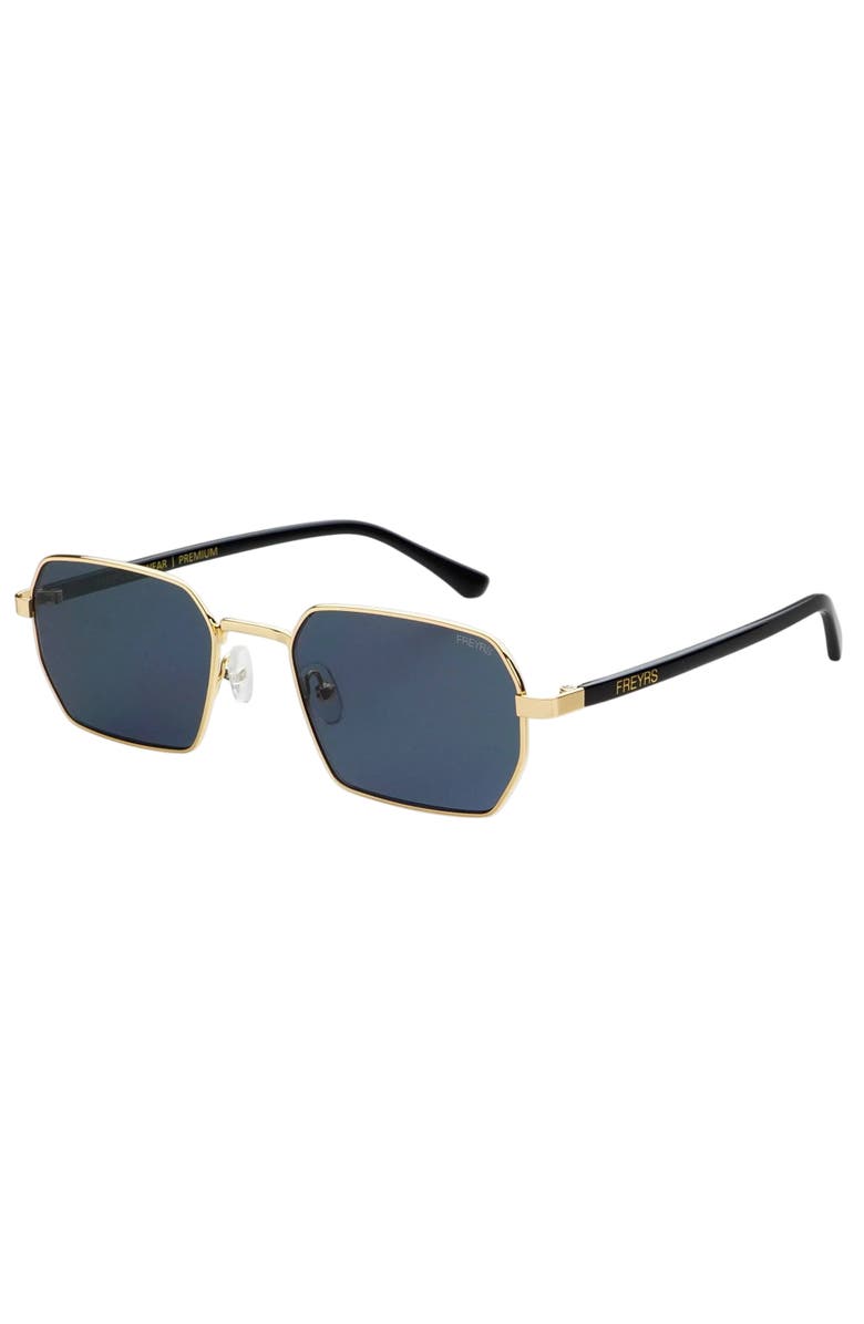 FREYRS Eyewear Superior Rectangular Unisex Sunglasses, Alternate, color, Gold / Gray