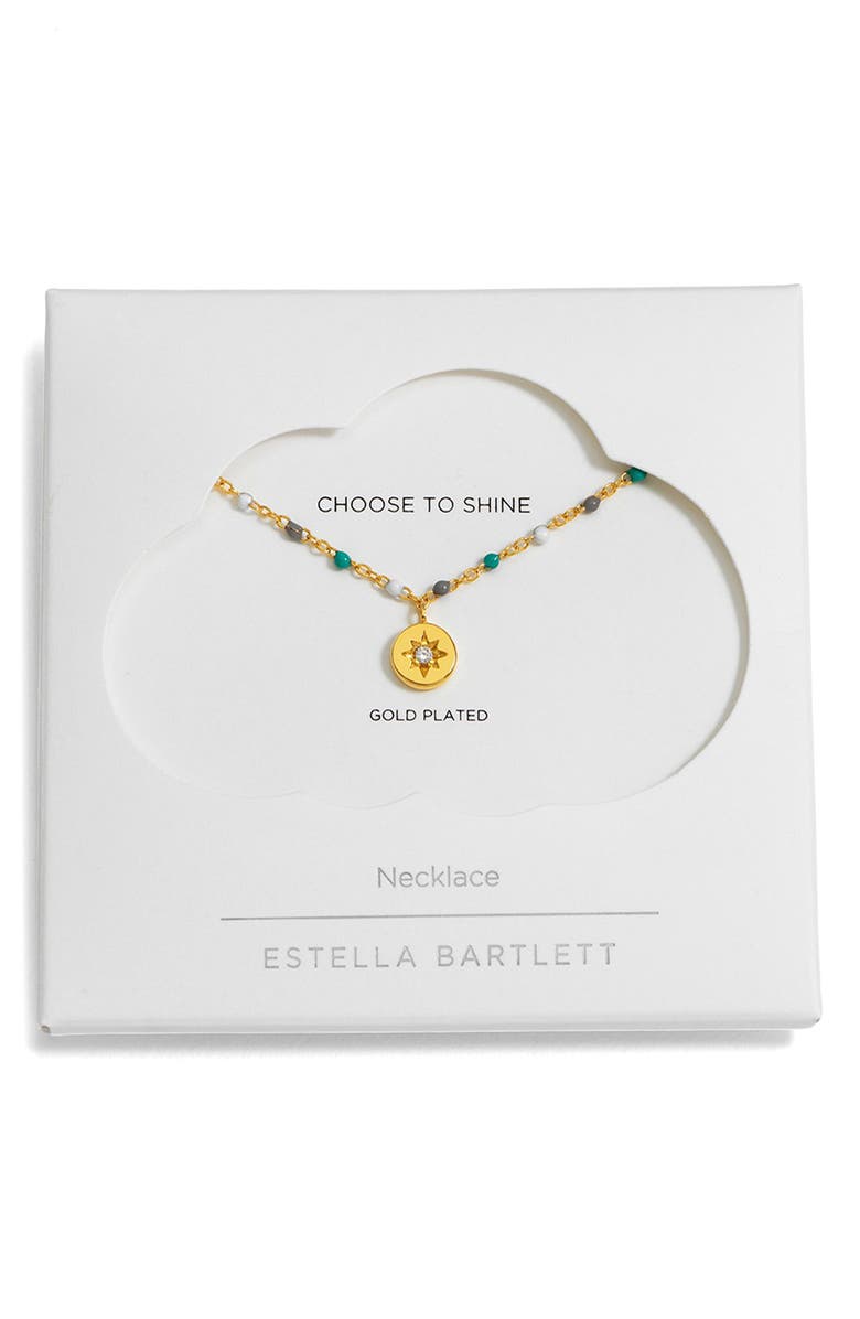 Estella Bartlett Enamel Beaded Star Necklace, Alternate, color, Gold