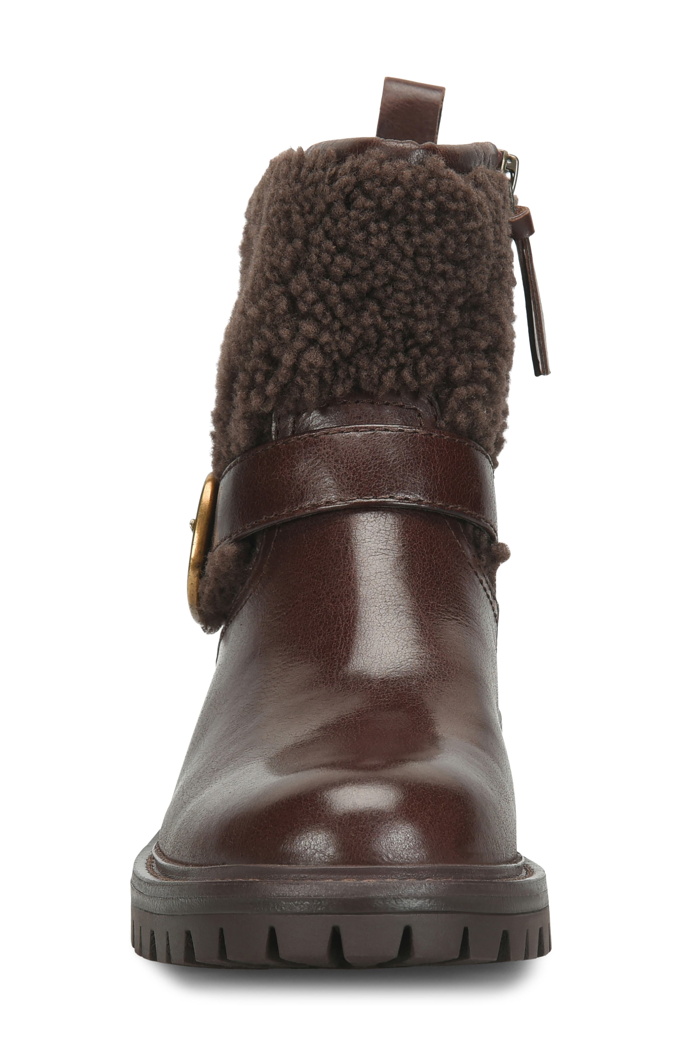 Cambridge Faux Shearling Trim Bootie, Alternate, color, TOBACCO/ CHOCOLATE