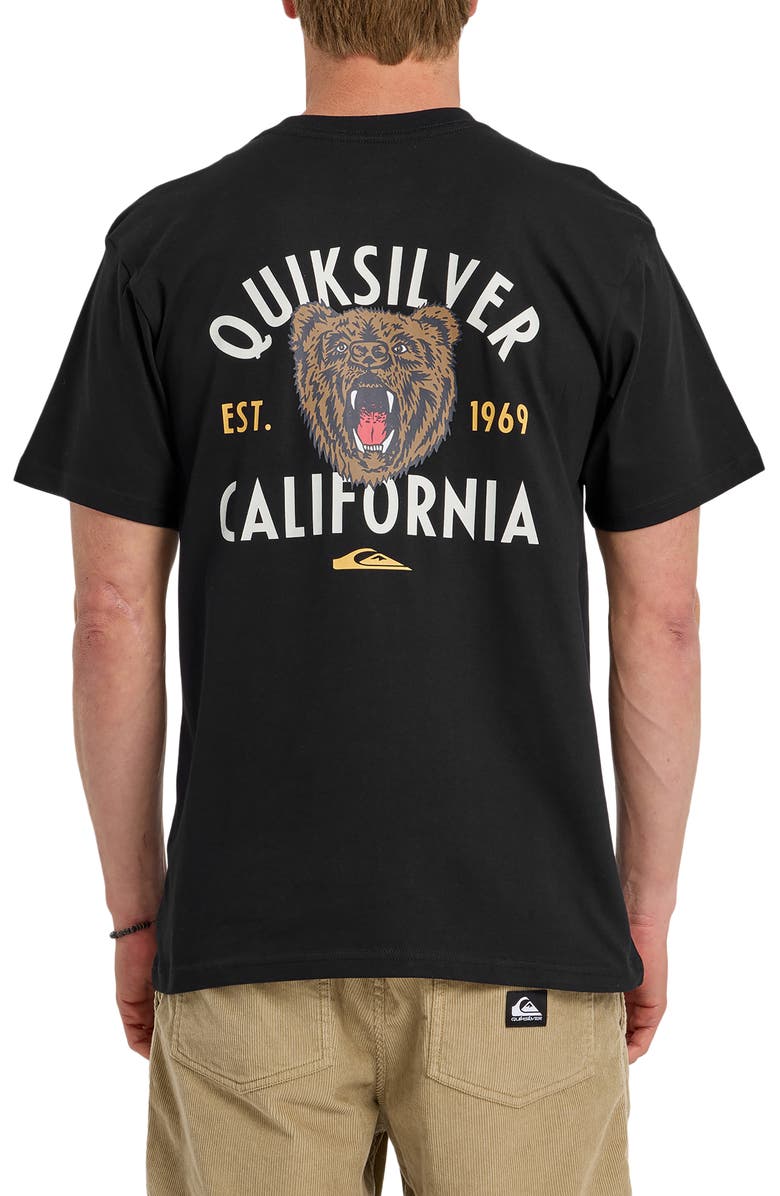 Quiksilver CA Bear Cotton Graphic T-Shirt, Alternate, color, Black