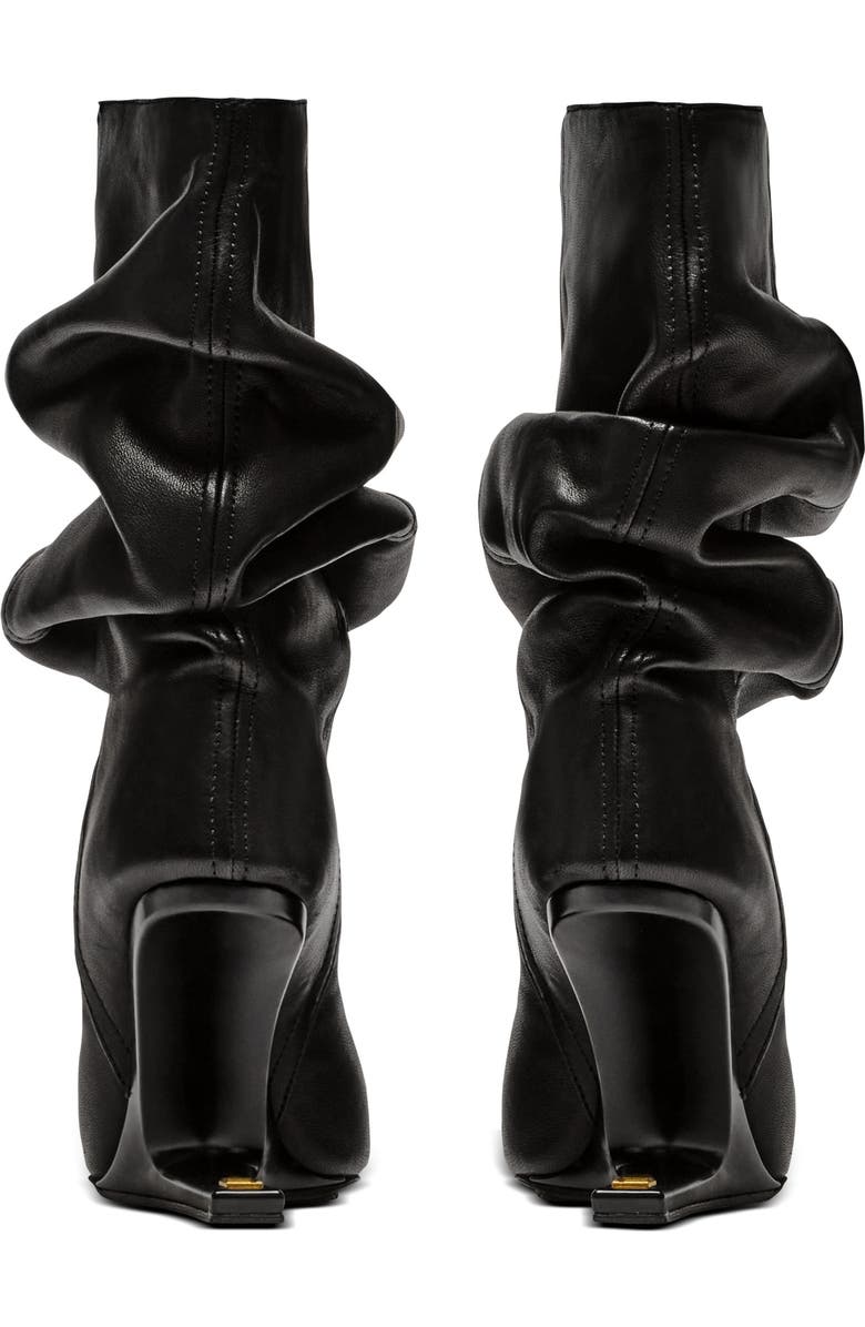 Balmain "No Wedge" smooth leather ankle boots, Alternate, color, Black