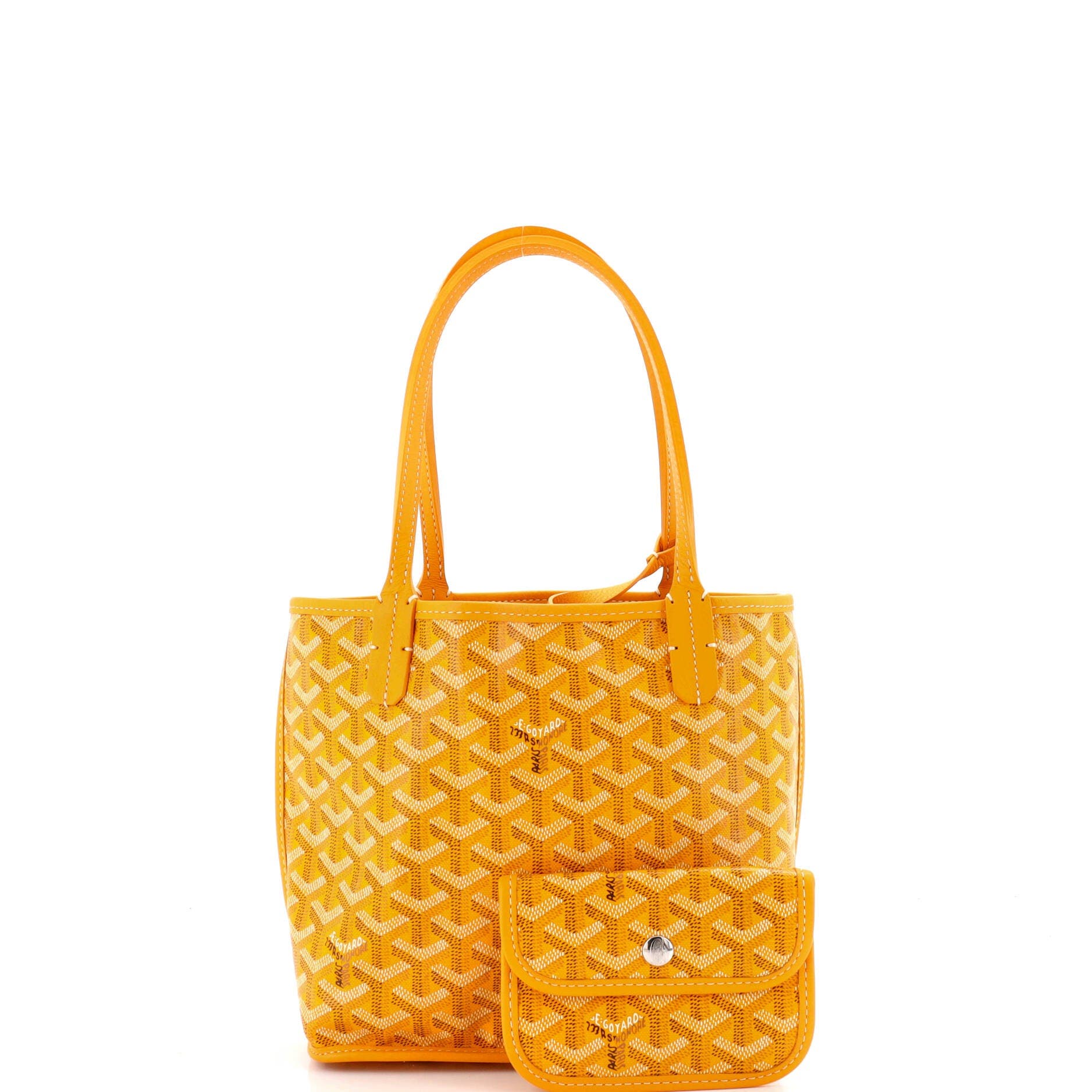 Pre-Owned Goyard Anjou Reversible Tote Coated Canvas Mini, Alternate, color, Yellow