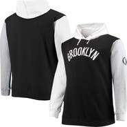 FANATICS Men's Fanatics Branded Black/White Brooklyn Nets Big & Tall Double Contrast Pullover Hoodie