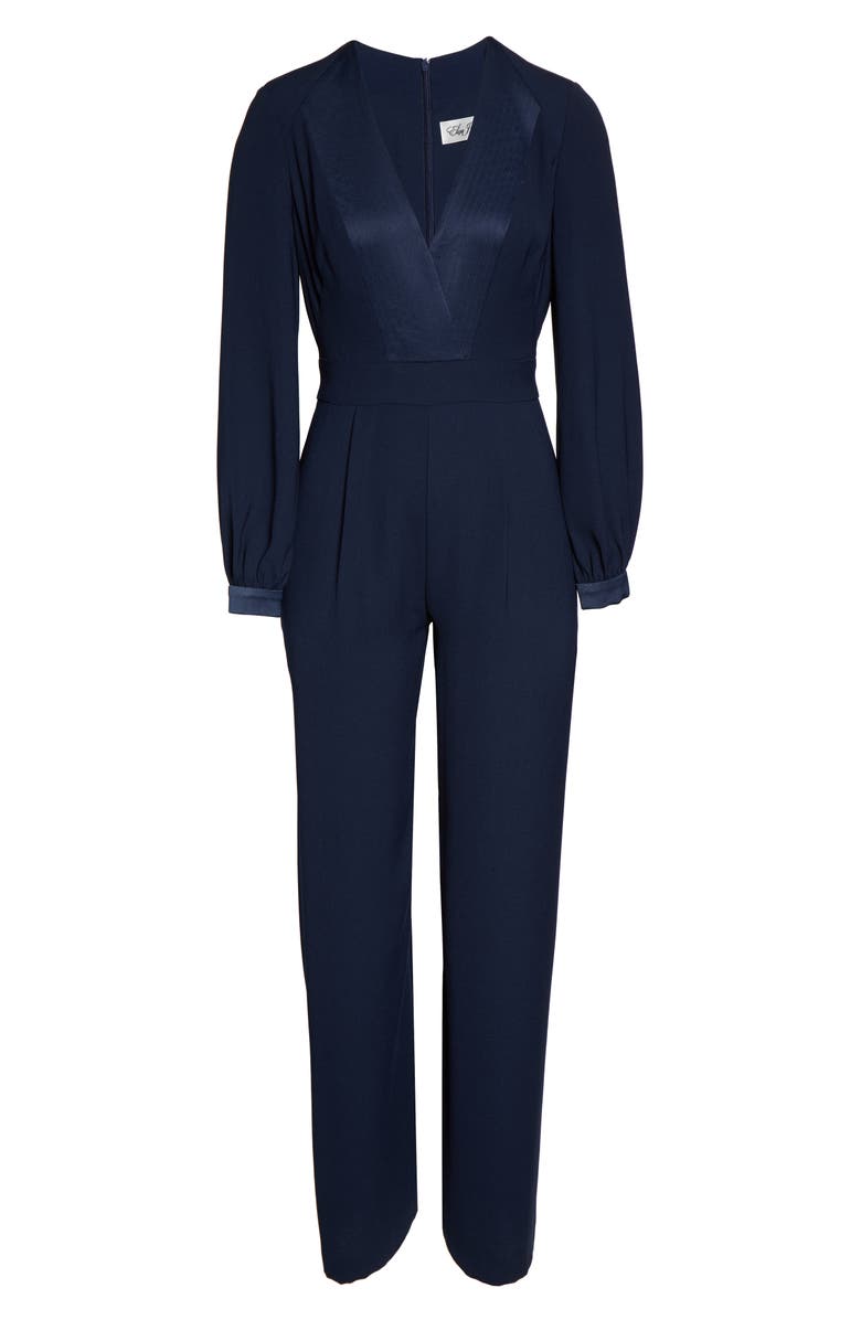 Eliza J Long Sleeve Wide Leg Jumpsuit, Alternate, color,