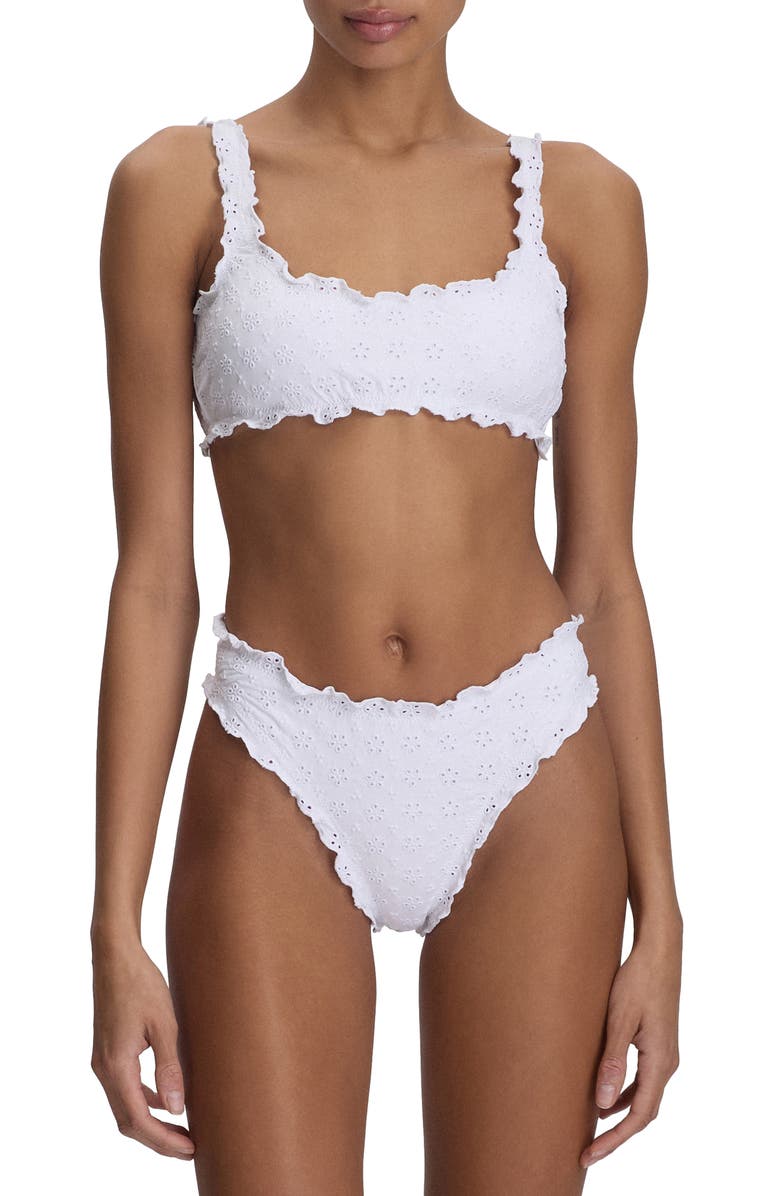 Polo Ralph Lauren Kennedy Ruffle Eyelet Bikini Top, Alternate, color, 