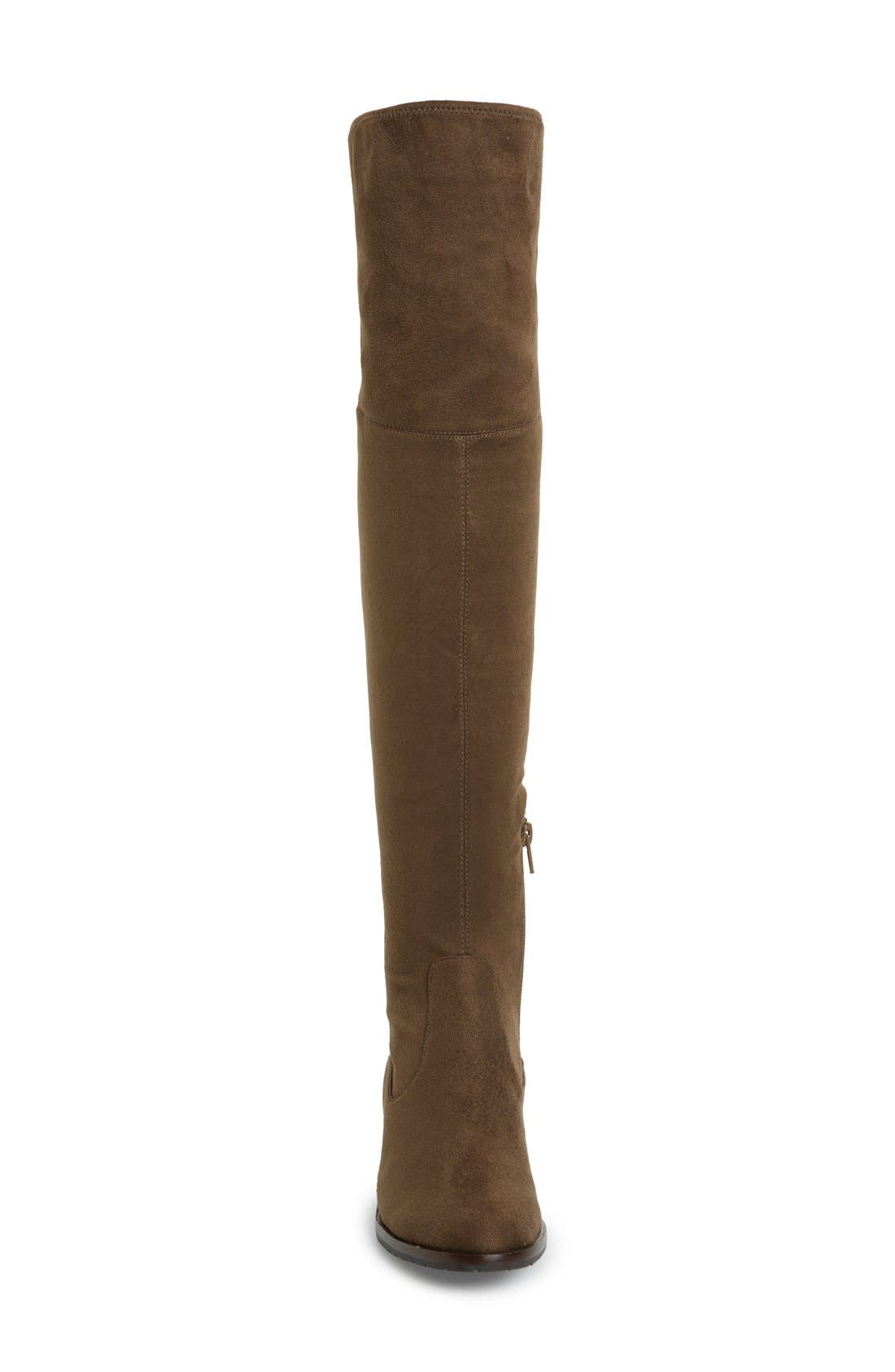 'Livi' Faux Suede Over the Knee Boot, Alternate, color, OLIVE FABRIC
