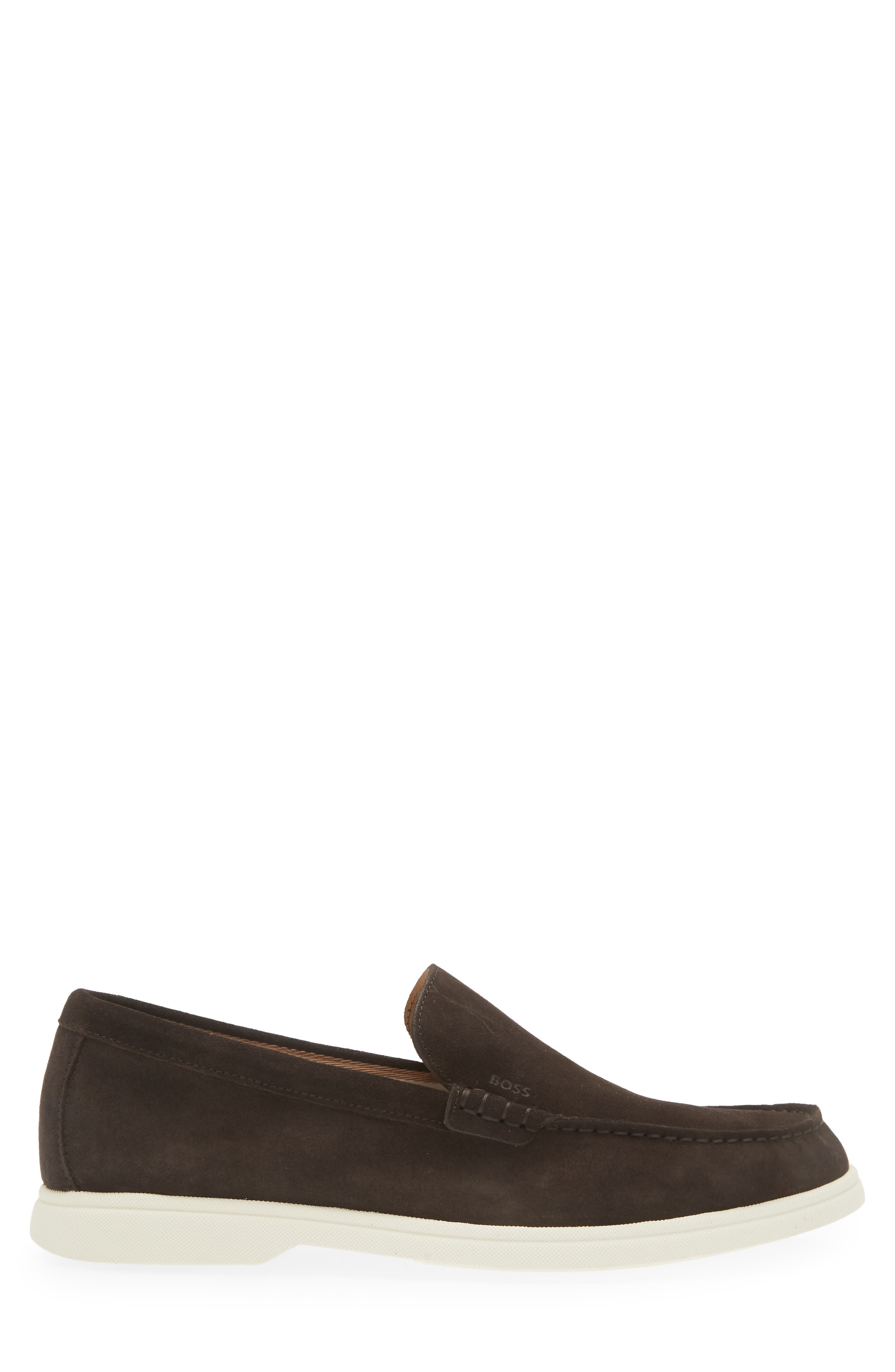BOSS Sienne Moc Toe Loafer, Alternate, color, Dark Brown