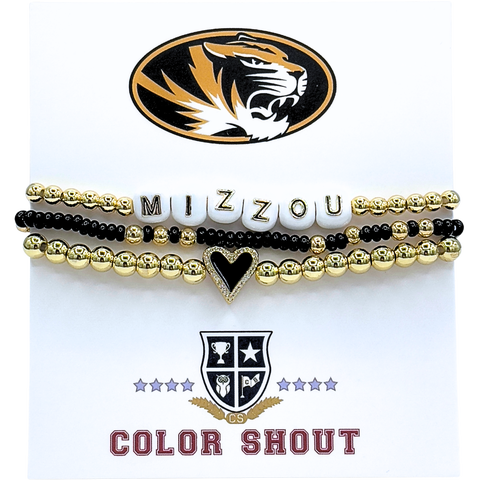 Mizzou Love My College Bracelet Stack
