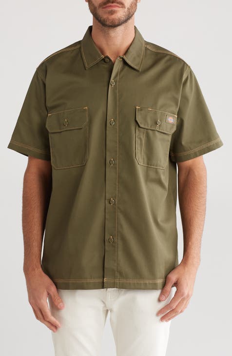 Relaxed Fit Short Sleeve Button-Up Shirt