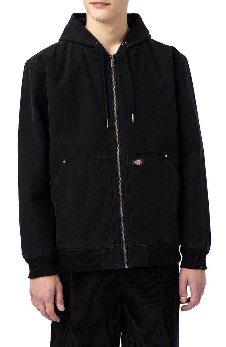 Dickies Duck Fleece Lined Hooded Bomber Jacket, Main, color,