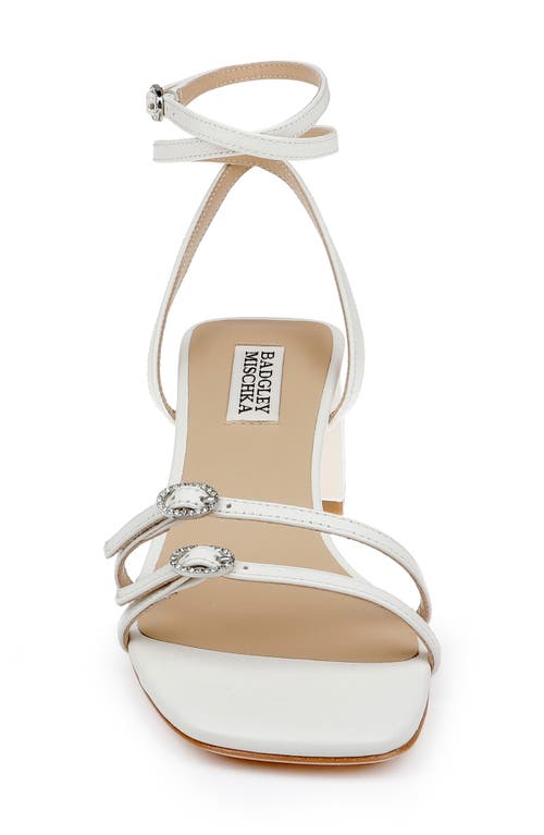 Badgley Mischka Collection Dania Ankle Strap Sandal In White