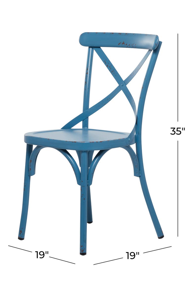 SONOMA SAGE HOME Blue Metal Farmhouse Outdoor Dining Chair - Set of 2, Alternate, color, 