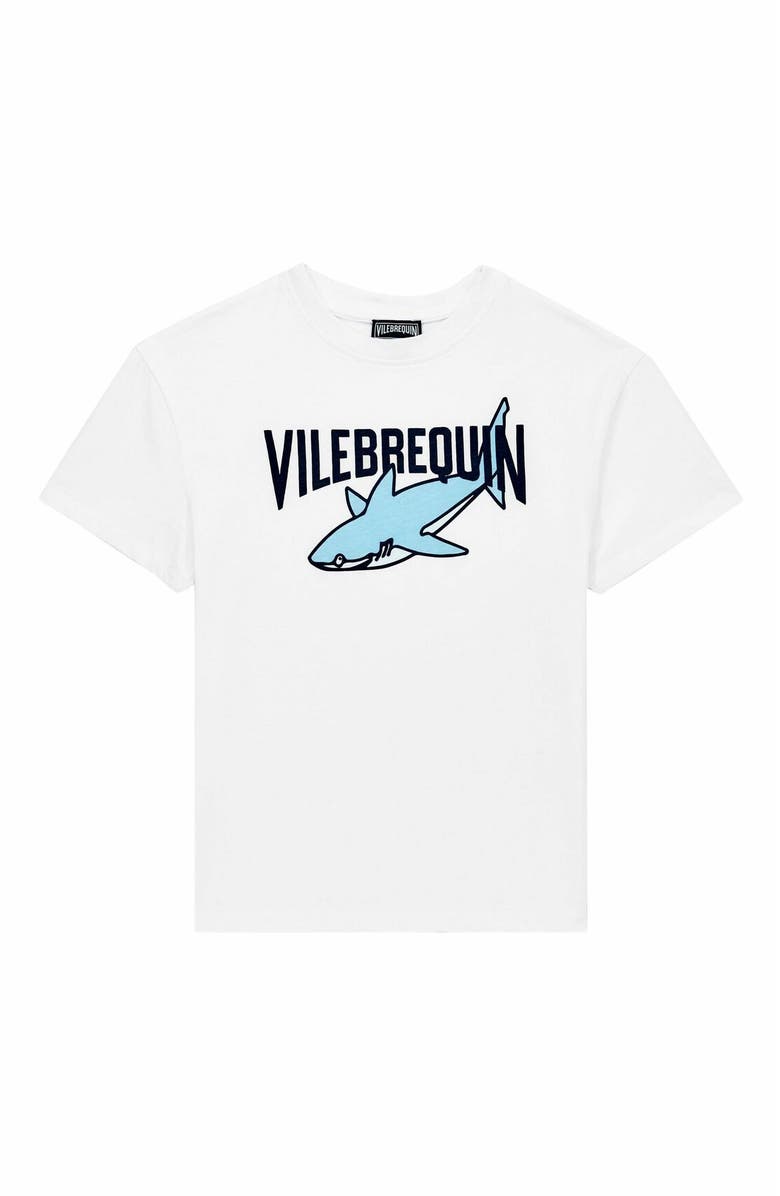 Vilebrequin Kids' Organic Cotton Logo & Sharks T-Shirt, Main, color,