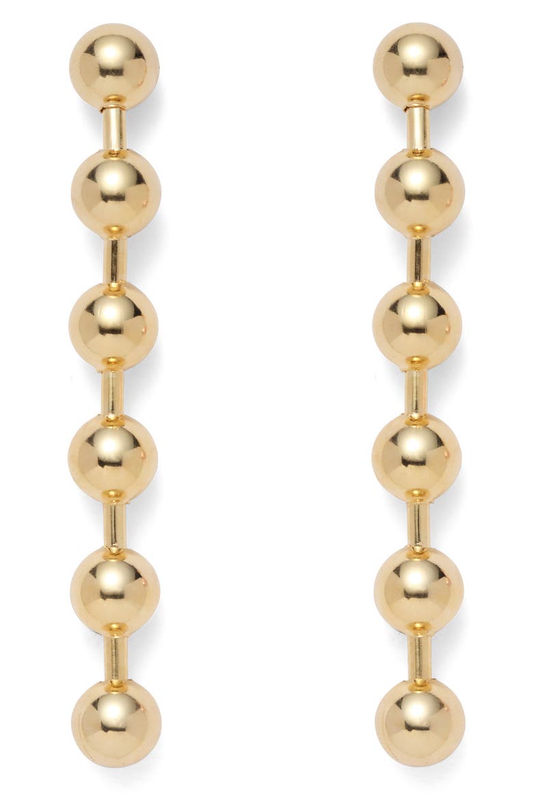 Ball Chain Linear Drop Earrings, Main, color, GOLD
