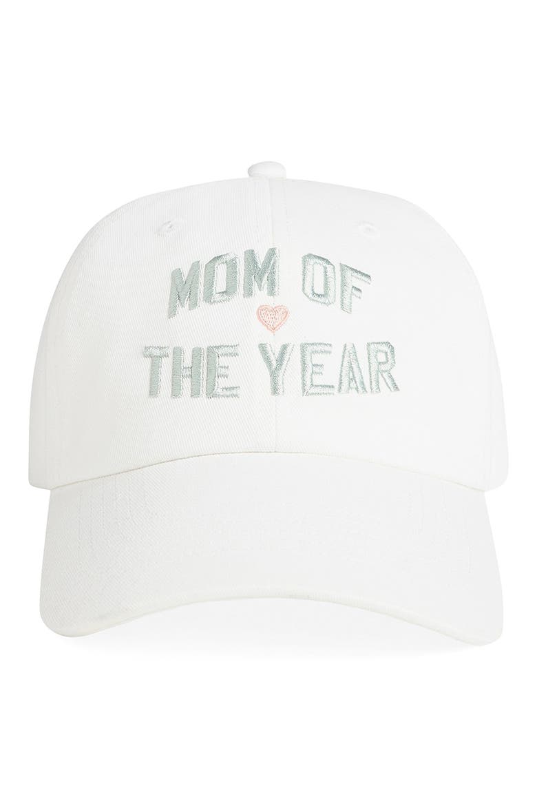 Mom of the Year Cotton Twill Baseball Cap, Main, color, IVORY