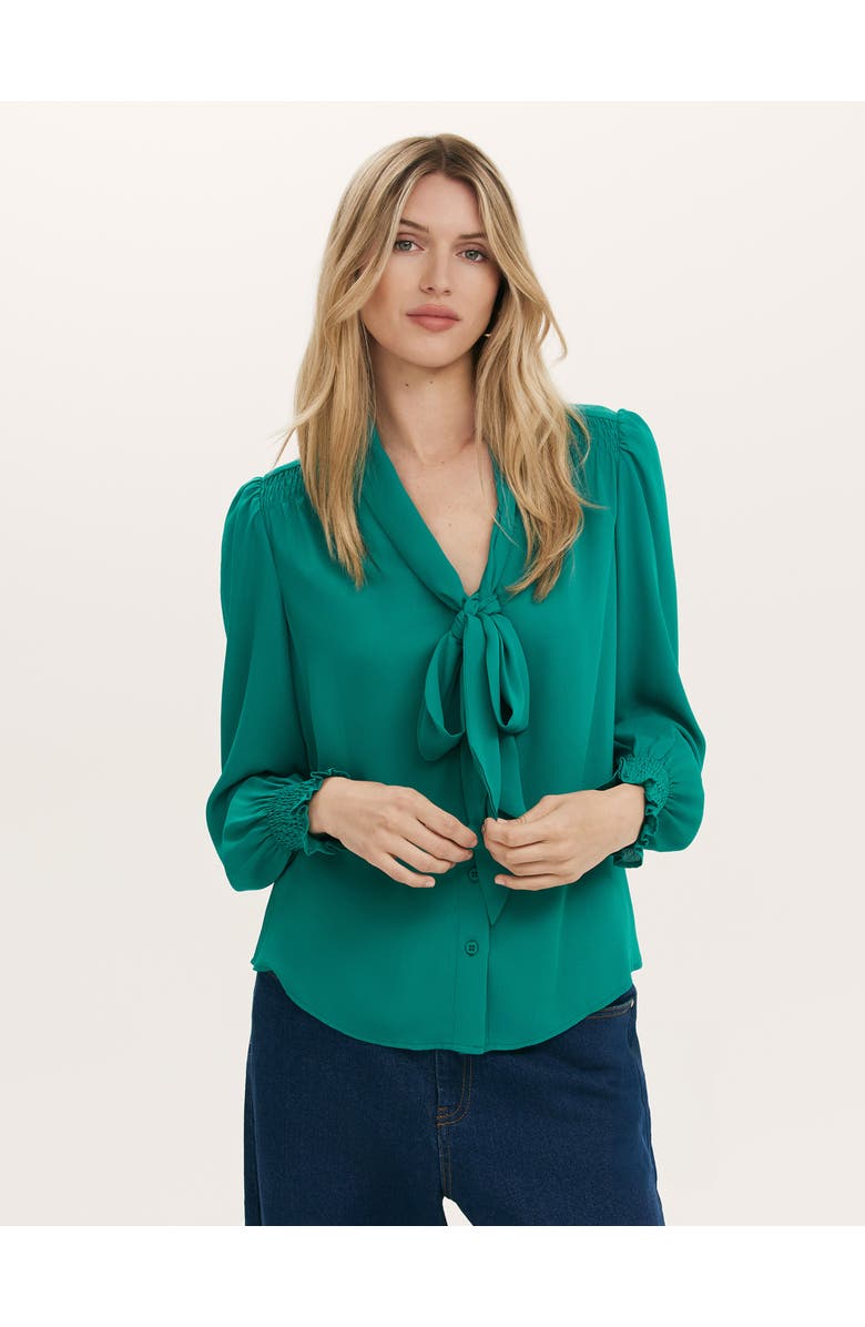 Finery London Mavis Chiffon Blouse, Main, color, Turquoise