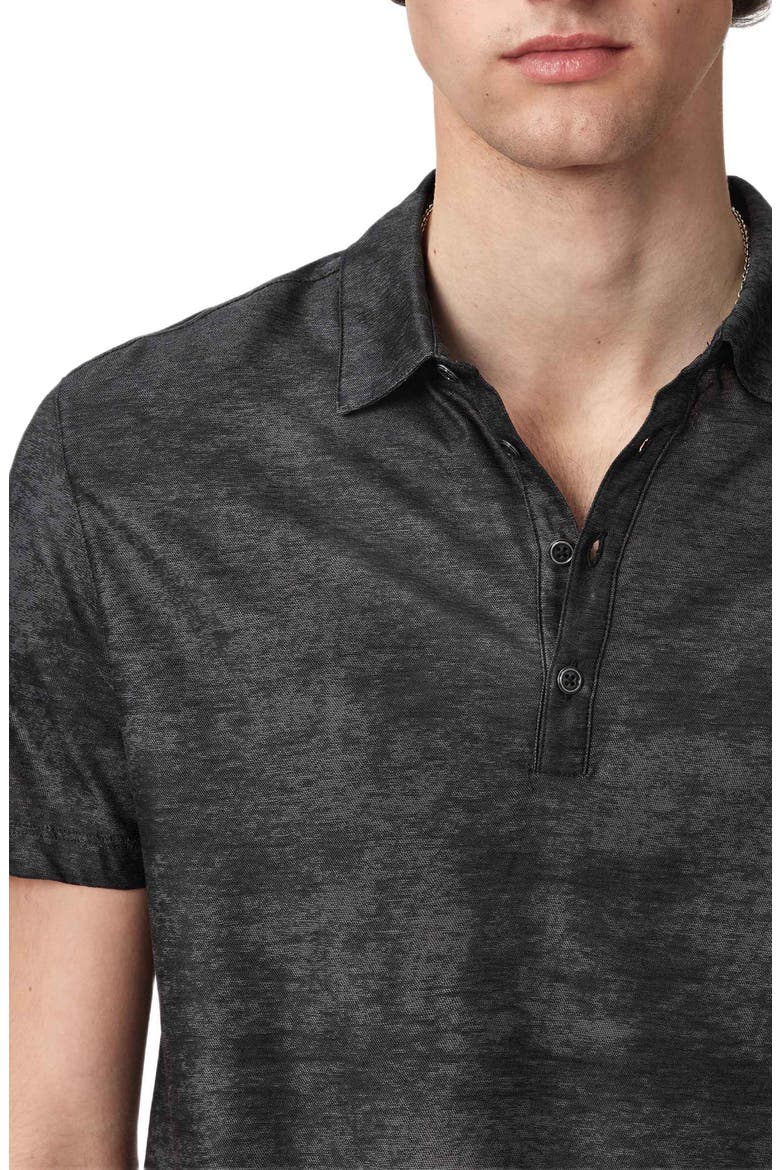 Olivari Slub Cotton Piqué Polo, Alternate, color, BLACK