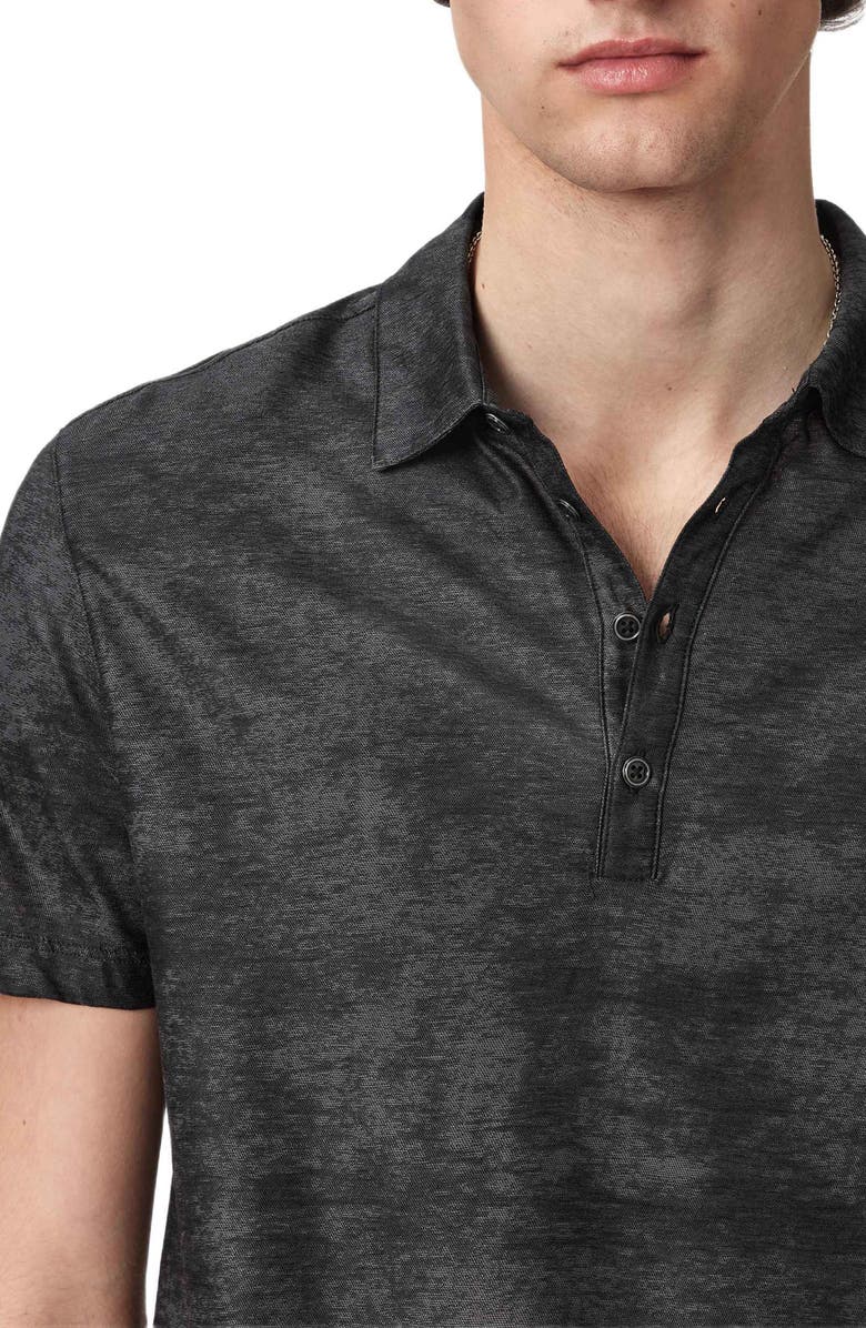 John Varvatos Olivari Slub Cotton Piqué Polo, Alternate, color, Black