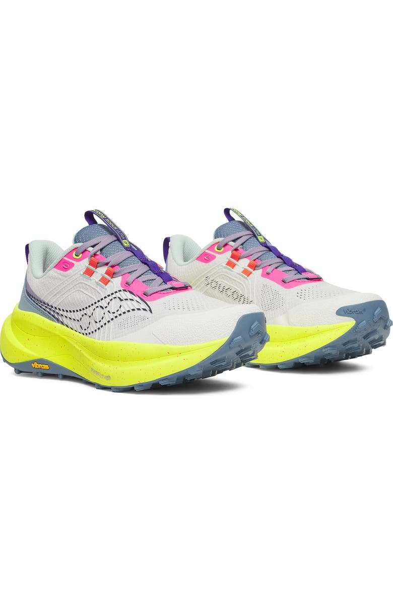 Saucony Xodus Ultra 4 Trail Running Shoe, Alternate, color, White/ Citron