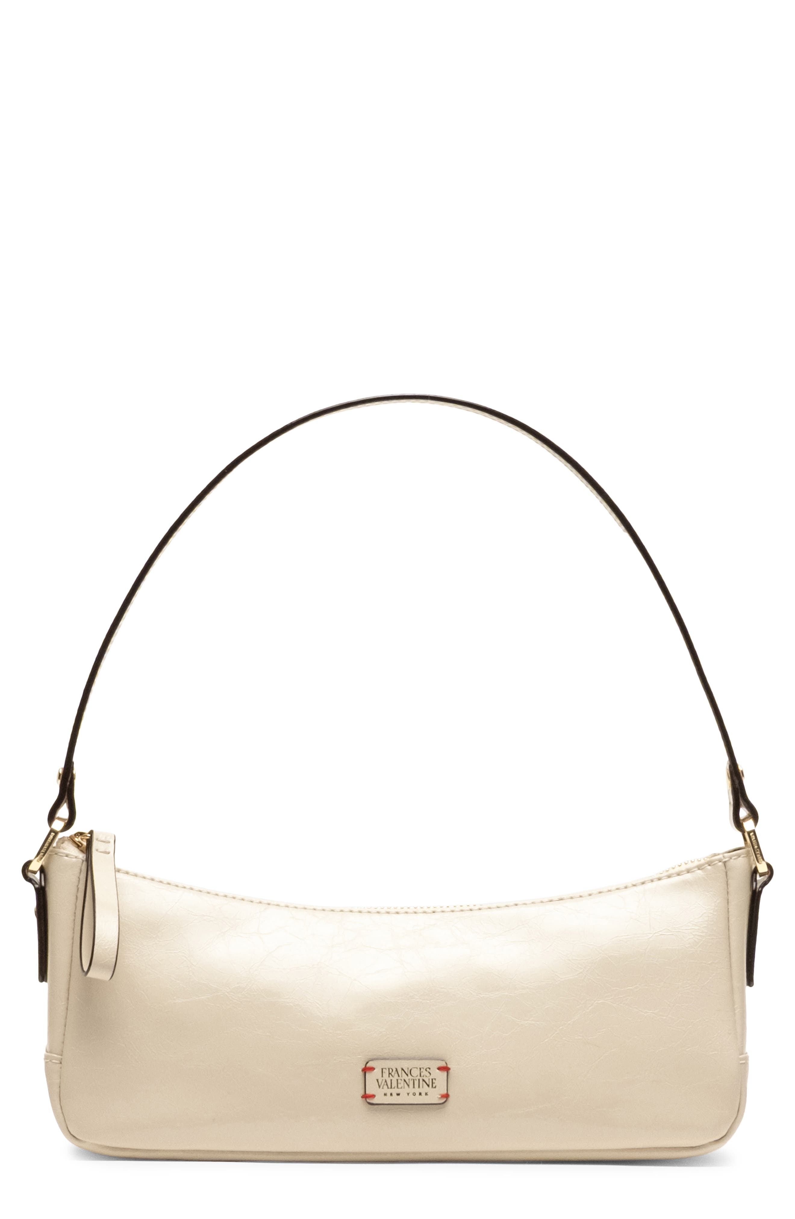 Frances Valentine Mia Leather Shoulder Bag, Main, color, Oyster