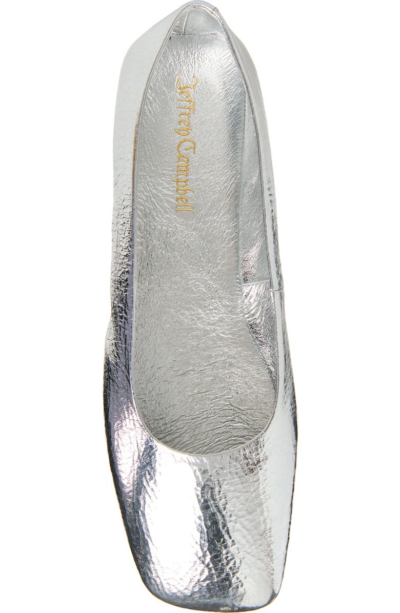 Jeffrey Campbell Listos Square Toe Flat, Alternate, color, Silver Crinkle