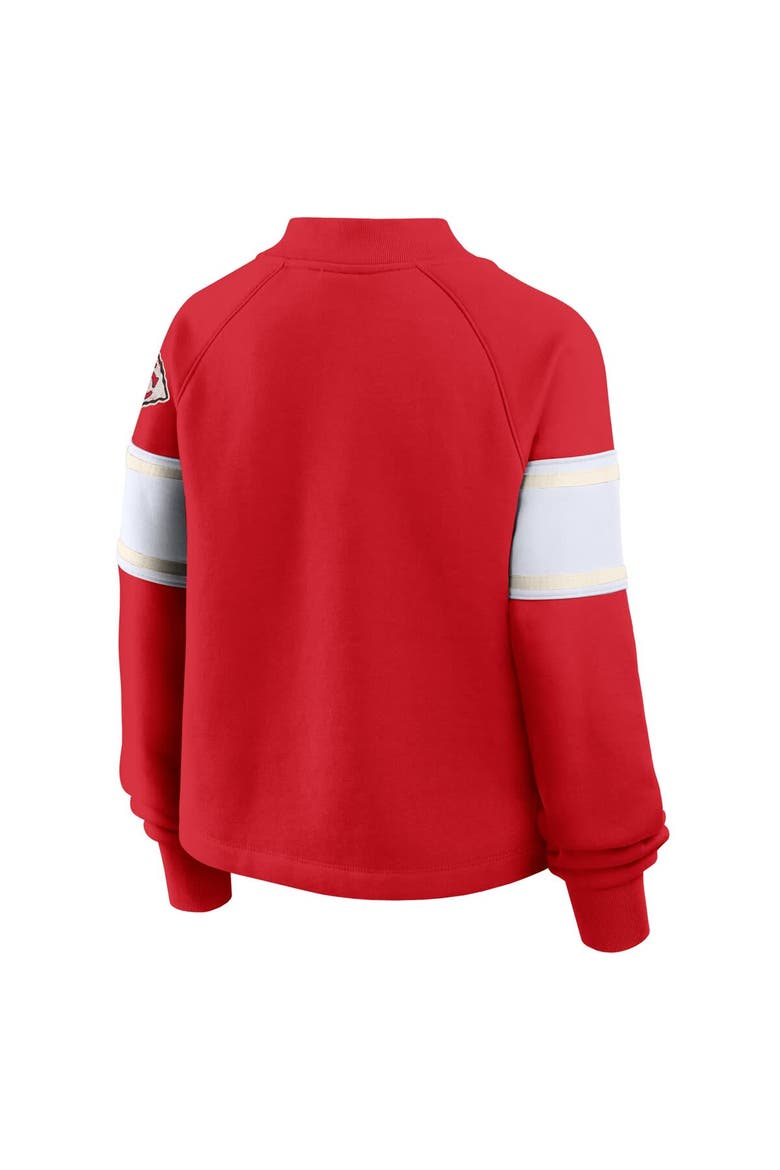 Women's Fanatics Red Kansas City Chiefs Oversized Hometown Toss Sweep Mock Neck Pullover, Alternate, color, Red